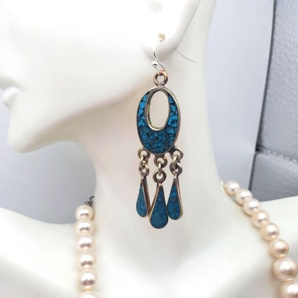 Sterling silver tribal native earrings - Picture 1 of 6